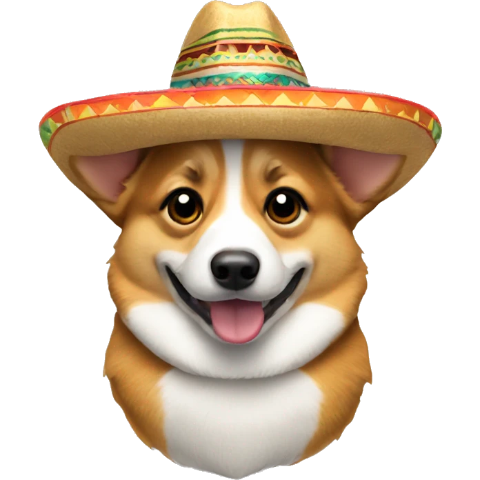 Corgi wearing a sombrero emoji