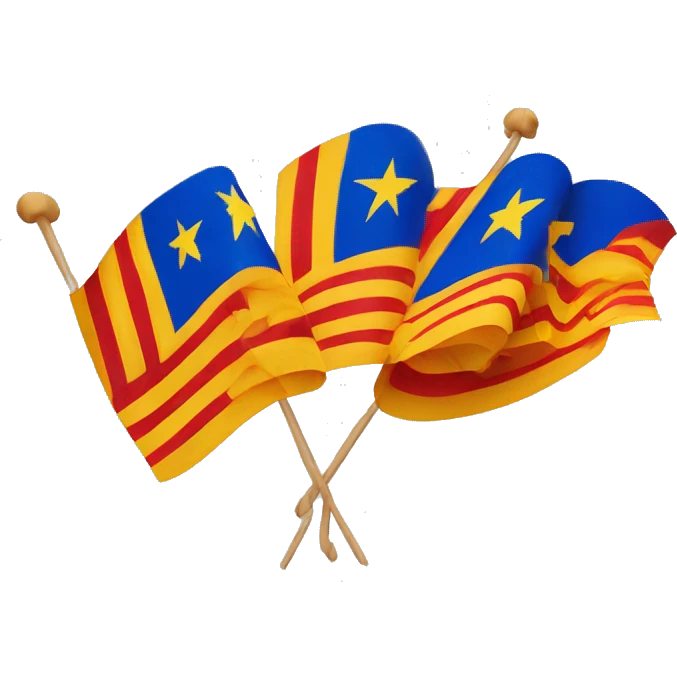 estelada de catalunya de 4 barras rojas y 5 barras amarillas emoji