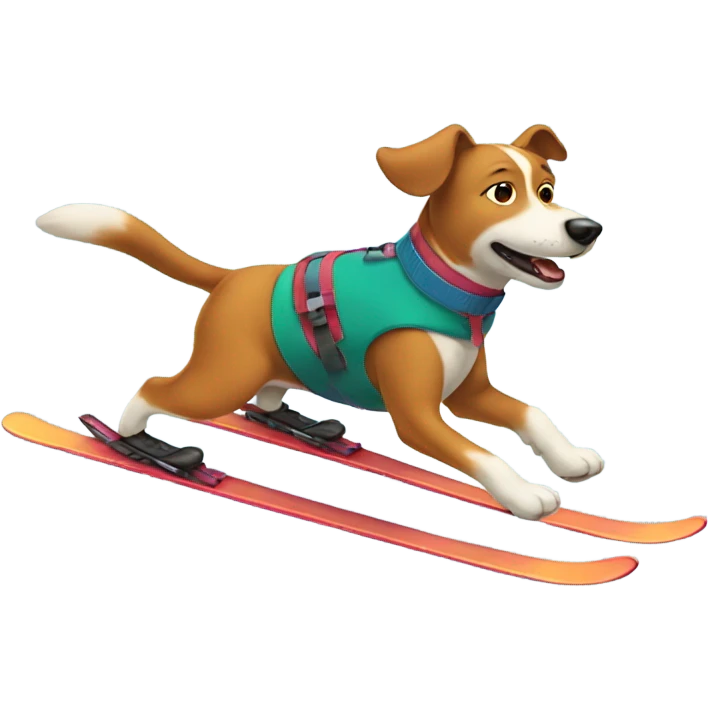 Dog skiing emoji