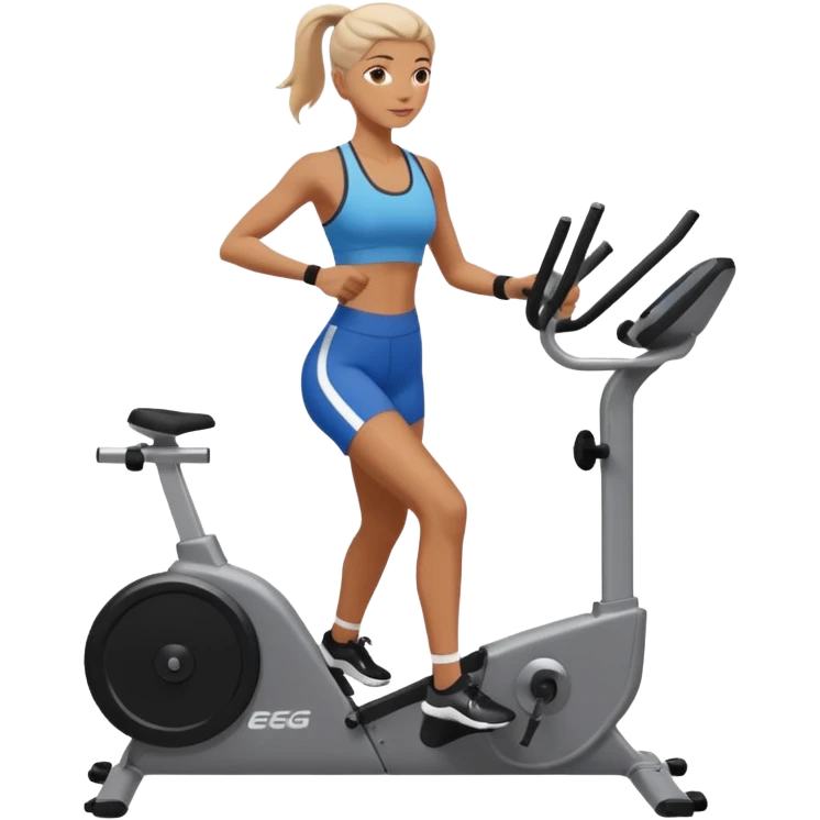 women  workout on erg machine
 emoji