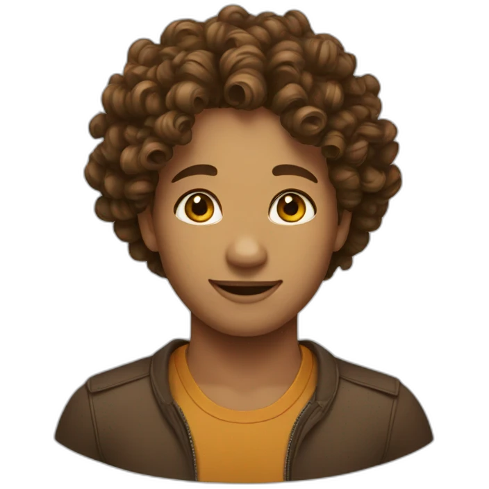 Curly brown short hear emoji