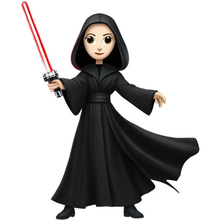Jedi teen Morticia Addams flying a red imperial patrol speeder  emoji