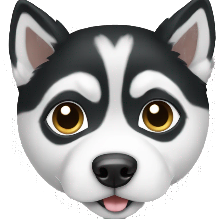 Black and white short hair husky emoji