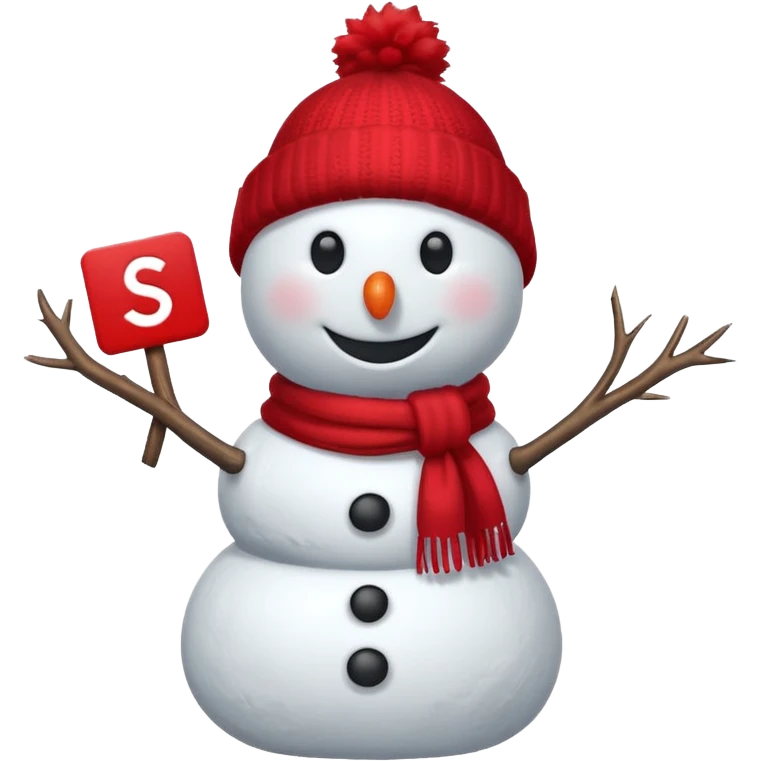 a snowman with the "S" logo and red scarf emoji