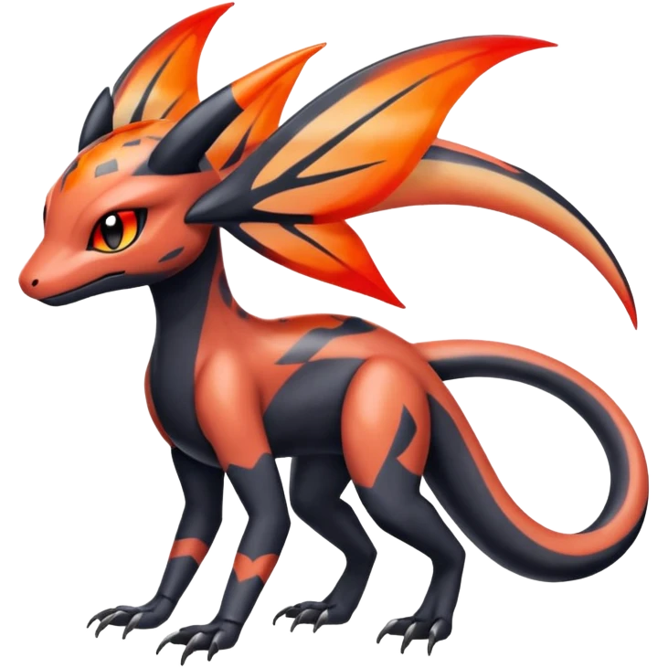 Colorful Translucent Tricky Hot Handsome Meloetta-Salandit-Nargacuga-Pokémon-Fakémon-fusion-hybrid-creature emoji