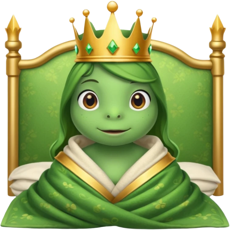 Princess frog in bed emoji