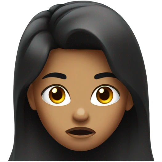 Angry girl hair black emoji