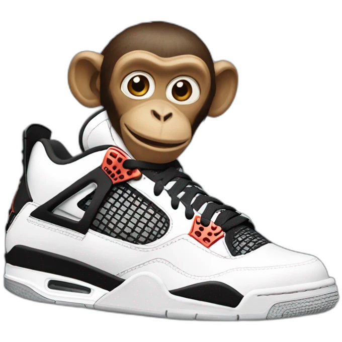 Monkey wearing Jordan 4 emoji