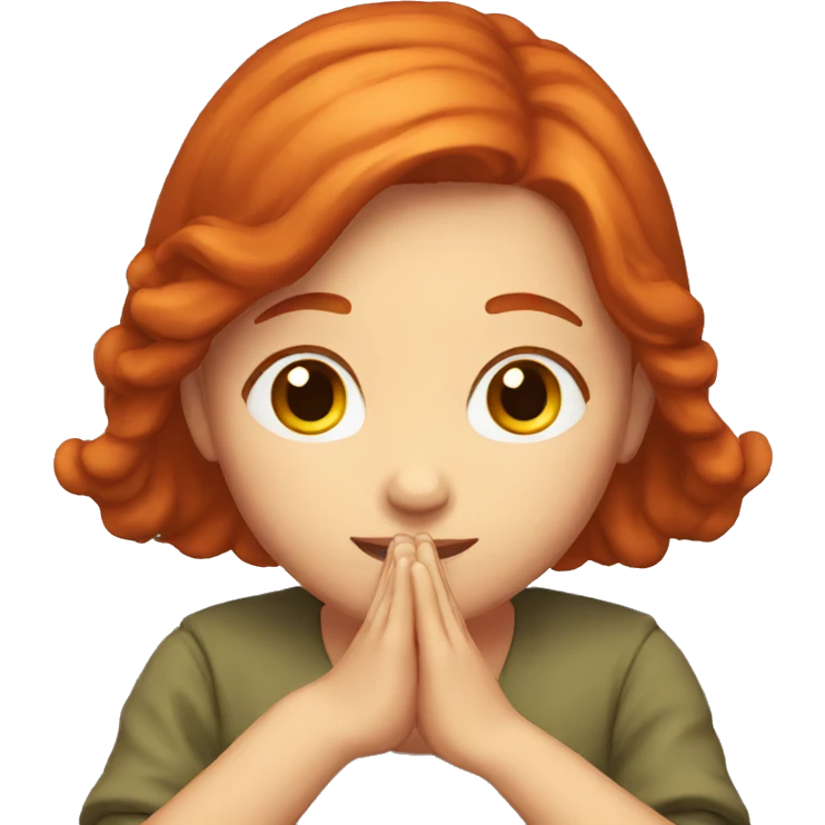 redhair girl praying emoji