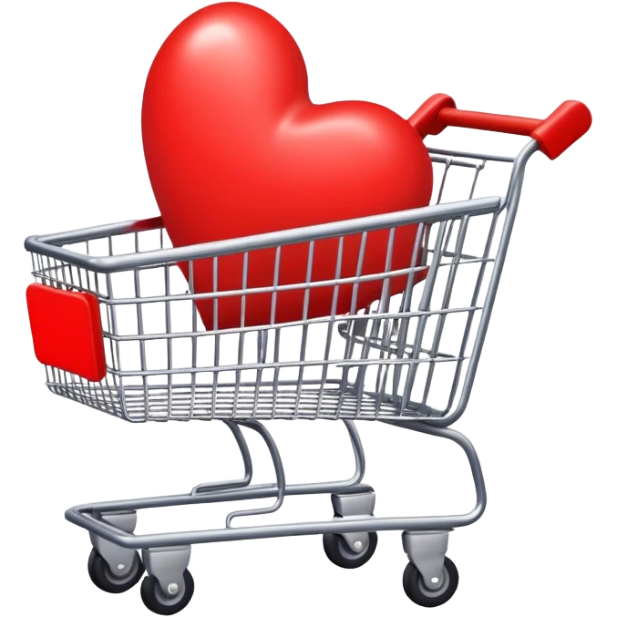 shopping cart with heart emoji
