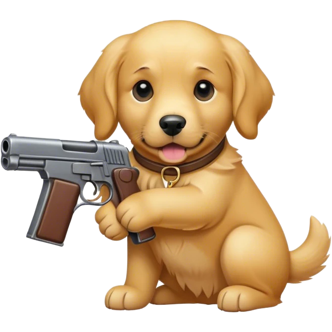 Dog with gun emoji