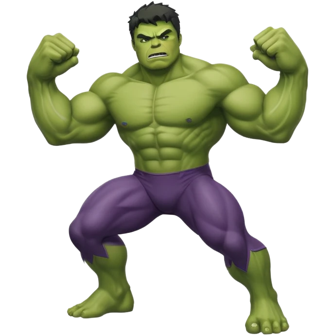 Hulk muscular green superhero in a dynamic pose emoji