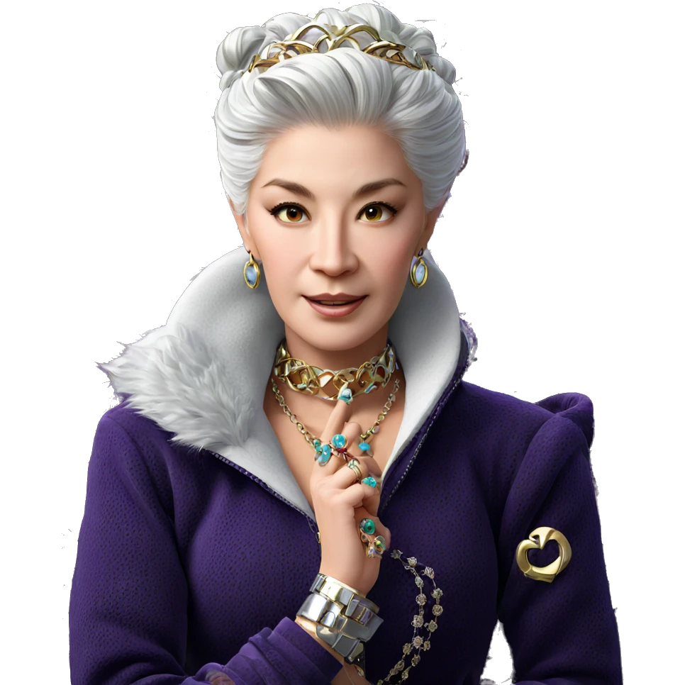 white haired girl with jewelry emoji