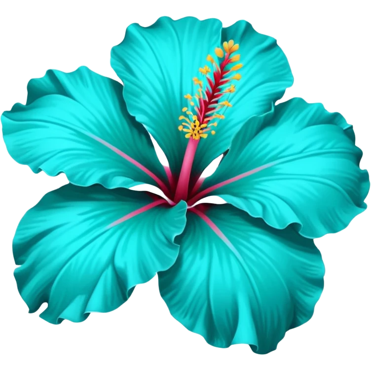 turquoise hibiscus flower 🌺 emoji