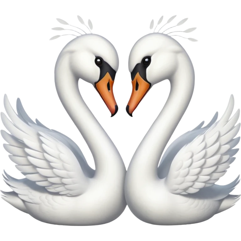 Real Two swan kissing emoji emoji