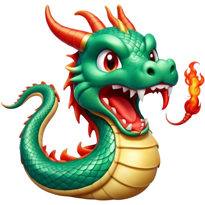 Cinematic Cute Yawning Chinese Serpent Dragon Portrait Emoji, Head gently inclined with a dramatic, wide-open yawn, revealing an elegantly elongated body with softly glowing jade and vermilion scales, enriched by subtle, ethereal cloud and ripple motifs; rendered with authentic detail and delicate natural light, high shine, relaxed yet wise, styled with a dash of ancient mystique, soft glowing outline, capturing the essence of a drowsy but venerable celestial dragon ready to drift into a serene, timeless slumber! emoji