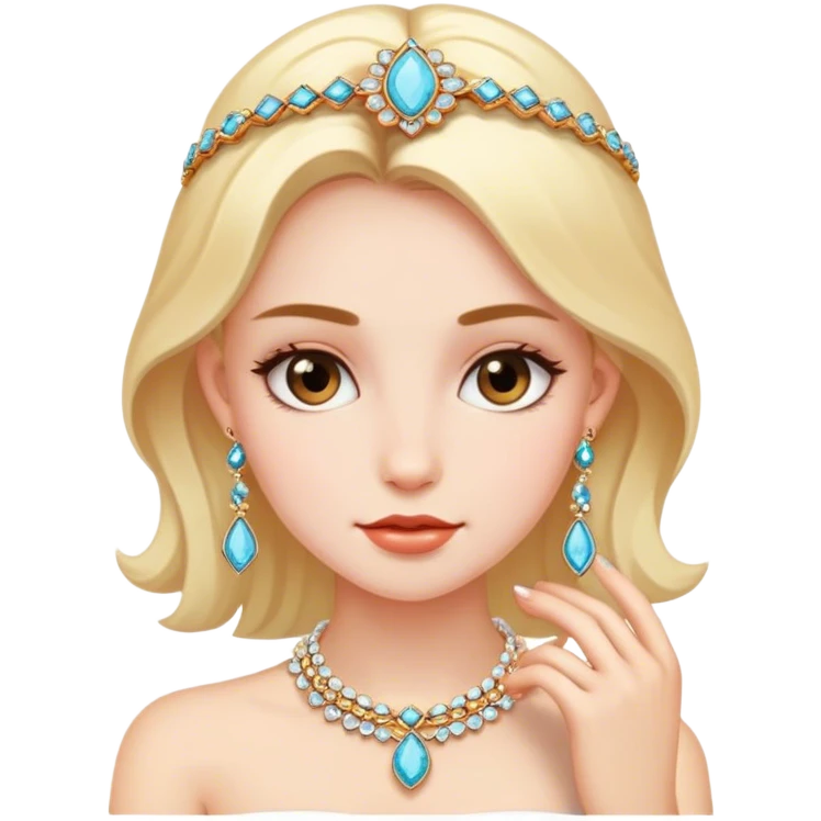 realistic portrait of girl with jewelry emoji