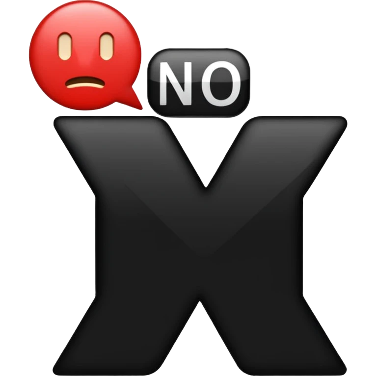 Text saying NO emoji