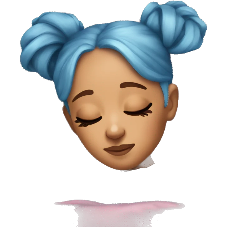 Ariana Grande sleeping with blue hair emoji