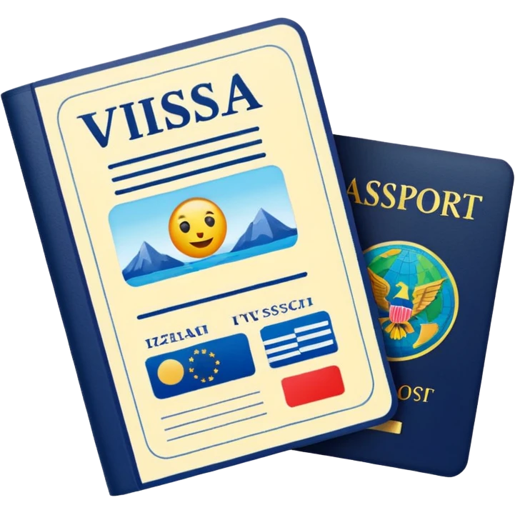 passport with visa emoji