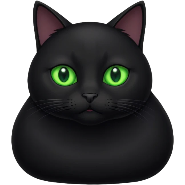 Fat black cat  emoji