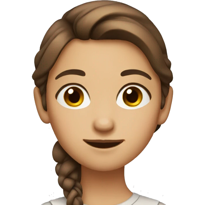 girl with brown eyes and brown hair winks emoji