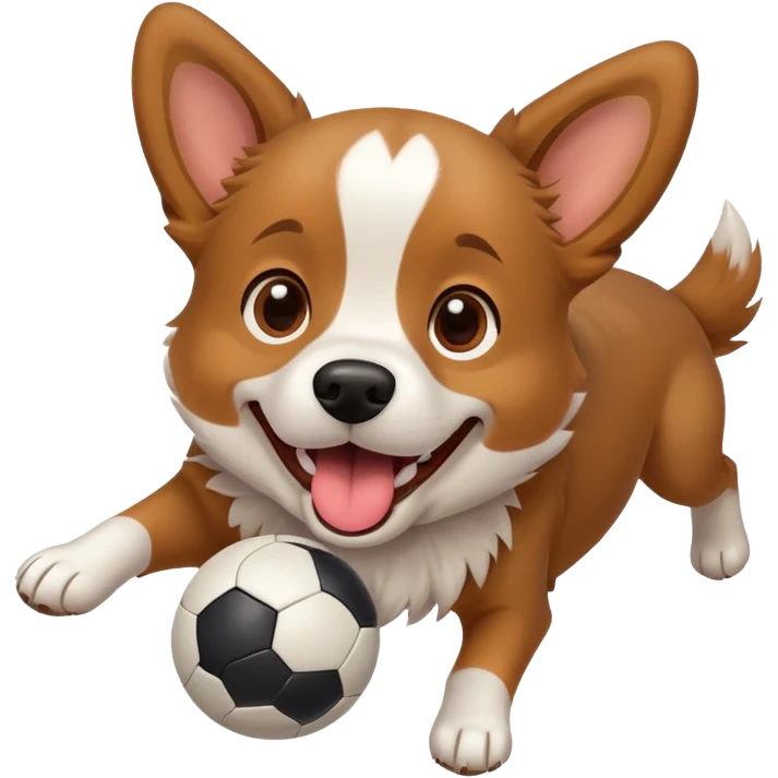 dog fetching a ball emoji