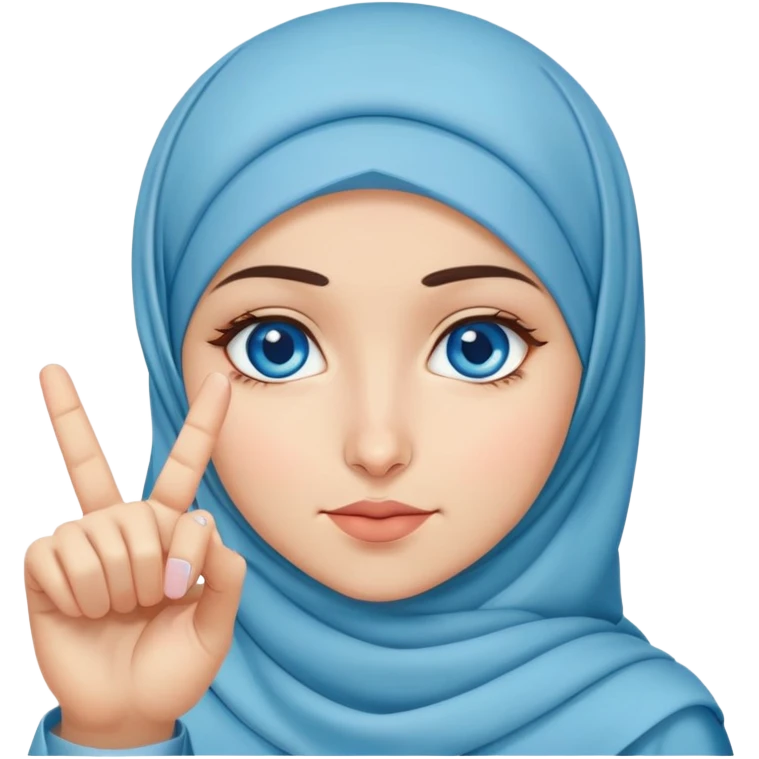 Turkish beautiful finish Konya girl blue eyes with hijab and says no with her finger  emoji