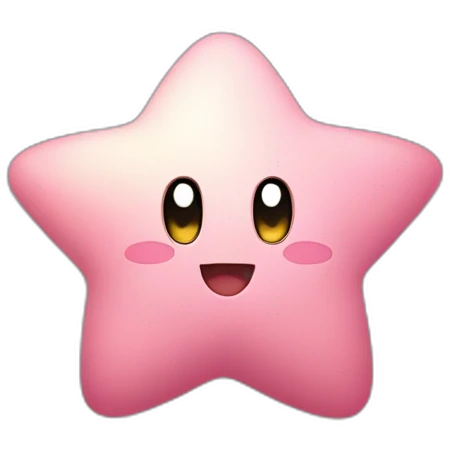 clean cute happy Kirby with a golden star emoji