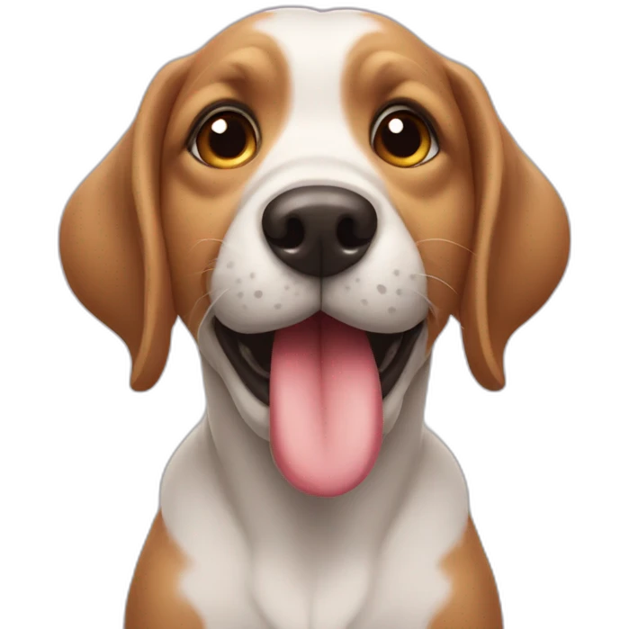 Dog blowing flying kiss emoji