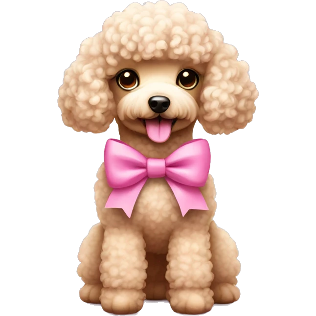 cute poodle pink bow emoji