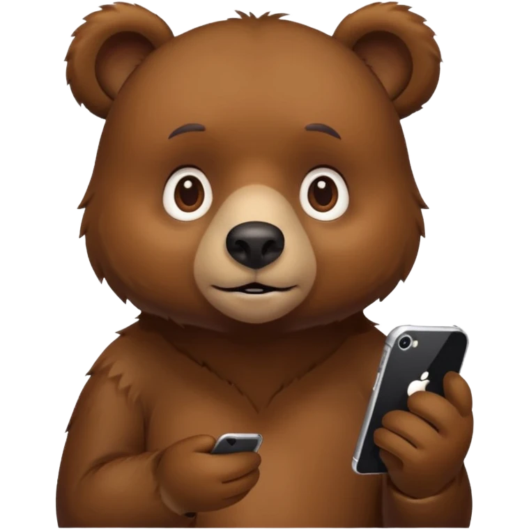 A bear cooking an iphone emoji
