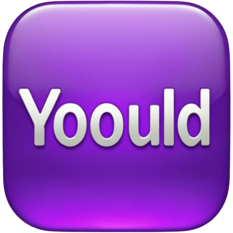 Shiny purple text saying "YOU" emoji