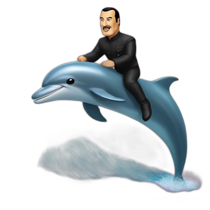 Steven seagal riding a dolphin emoji
