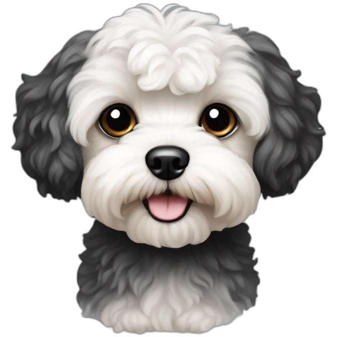 Maltipoo dog black colour  emoji