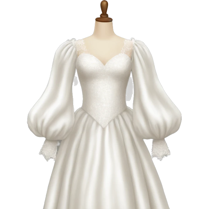 Long puffy sleeve wedding dress isolated emoji