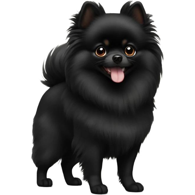 A black mini Pomeranian  emoji