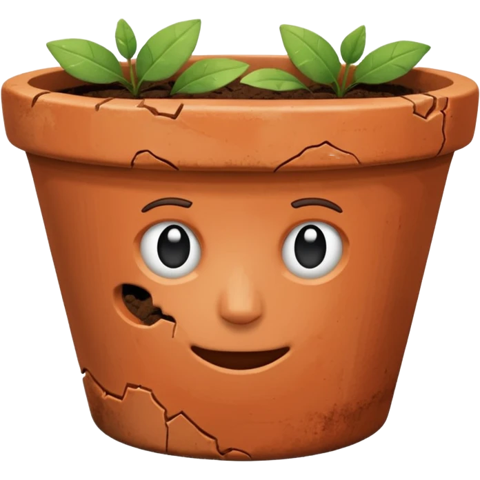 broken empty flower pot  emoji