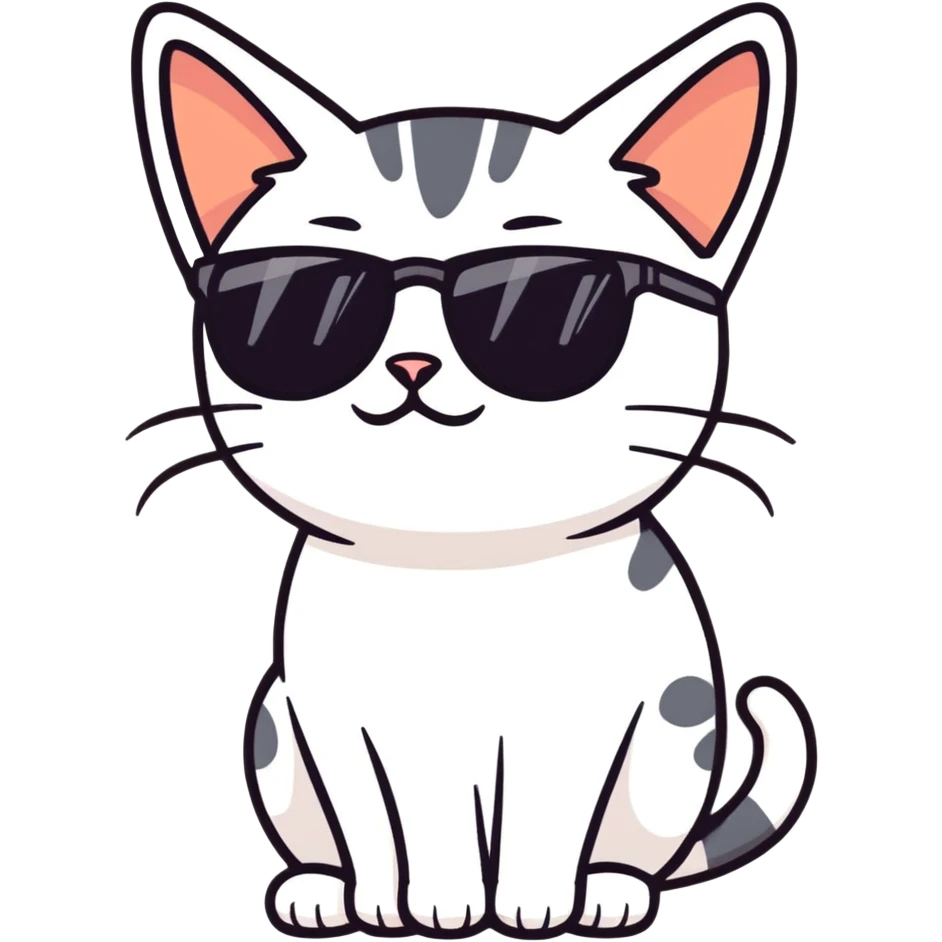 Cat with sunglasses emoji