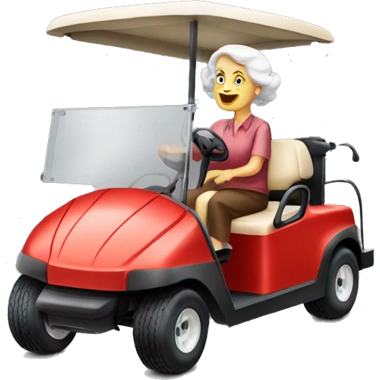 Old red head lady golf cart emoji