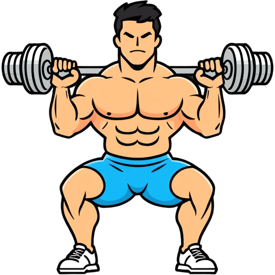 body builder lifting dumbbells emoji
