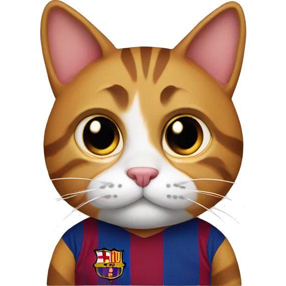 cat wearing barcelona jersey emoji