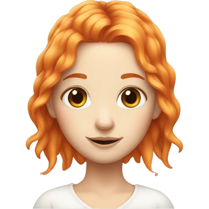 White skin orange hair girl fairy emoji