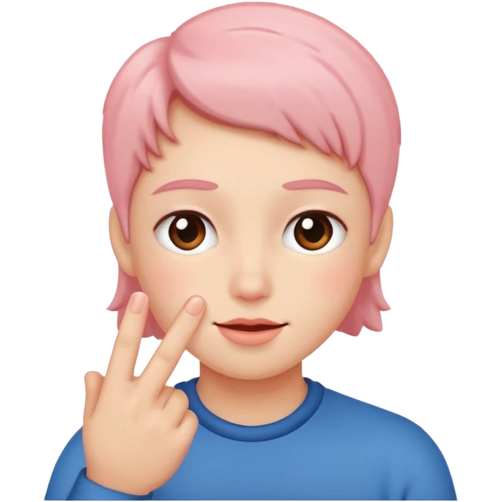 blushing with fingers emoji