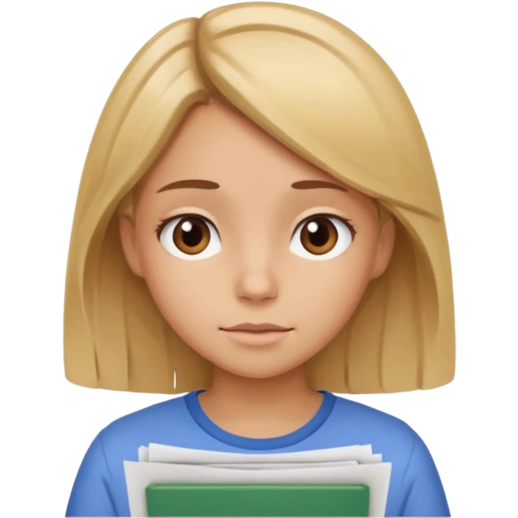 Blonde girl exam papers Brown Jaír emoji