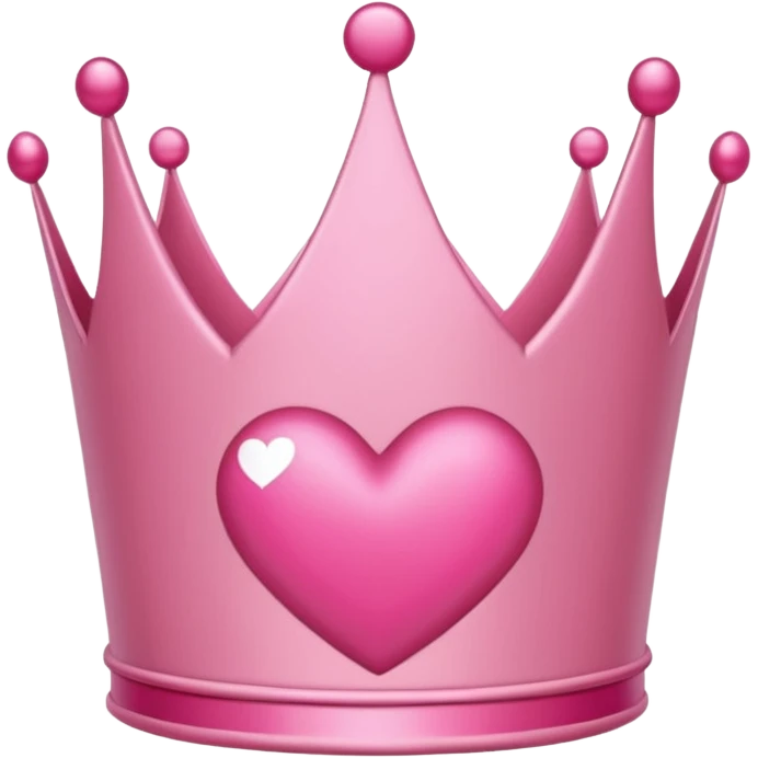 Crown little pink with heart emoji