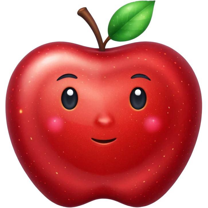 red glitter apple emoji