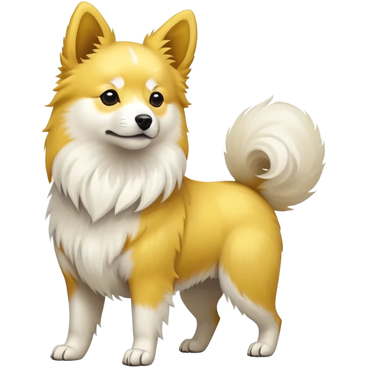 Yellow and white Chinese native dog emoji