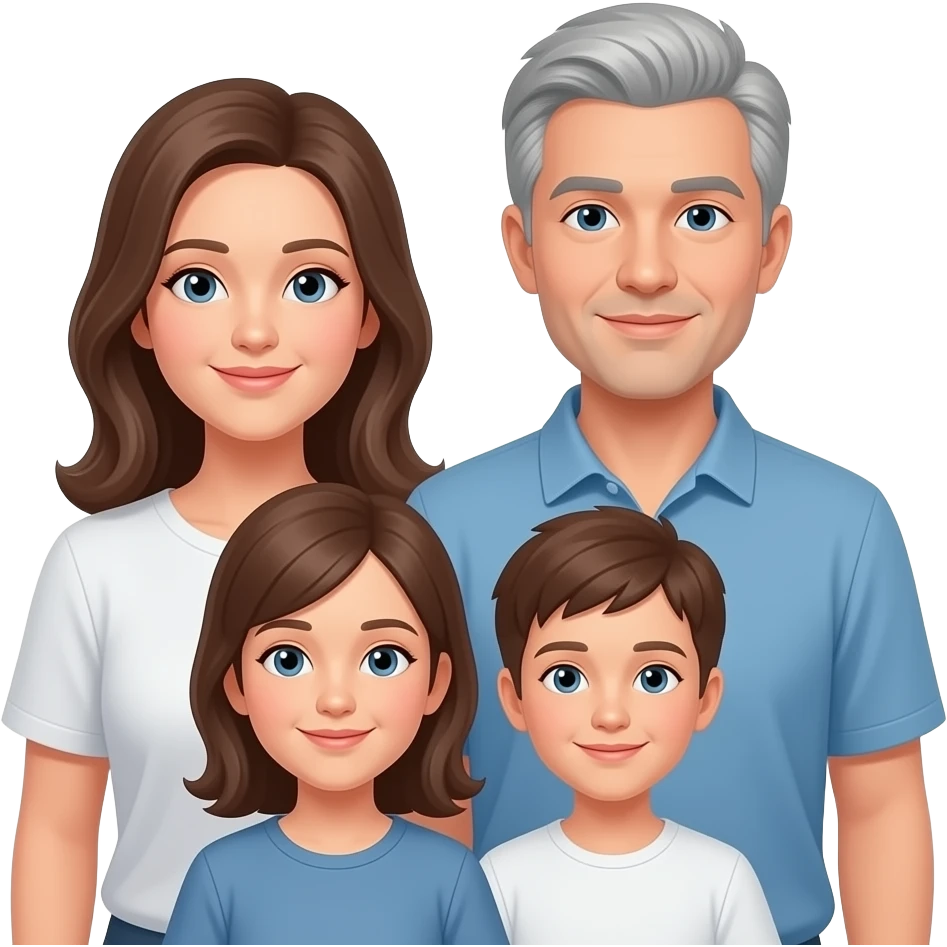 family of 4 white emoji