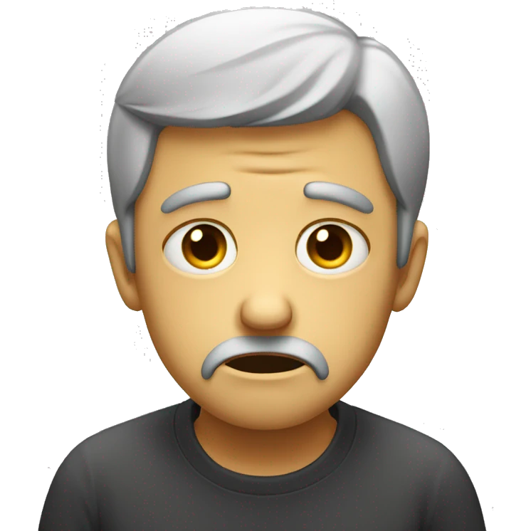 sad guy crying and looking pitiful  emoji